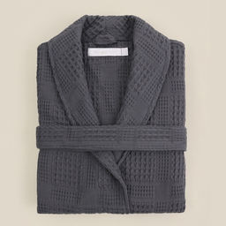 Халат вафельный женский SL HOME: Chess «Гри Сандре», размер M, хлопок 100%, тёмно-серый