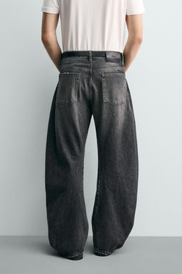 JEANS BARREL FIT COSTURAS GIRADAS / Carb?n - Zara фото 3