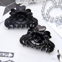 Цена за 12 шт. Крабик для волос «Ночка», роза, 6.8 см, матовый и глянец, МИКС