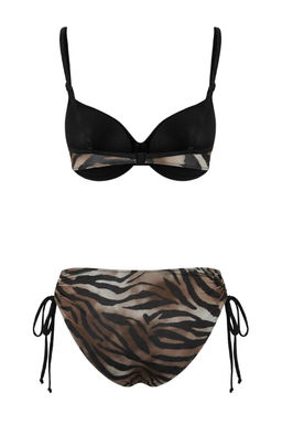 Leopar Desenli Renk Bloklu Balconette Kapl? Yuksek Bel Regular Bikini Tak?m? TBESS26BT00002 - Trendyolmilla фото 6