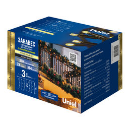 ULD-C3020-384/TBK WARM WHITE IP67 Занавес светодиодный с эффектом мерцания, 3х2м. Соединяемый. 384 светодиода. Теплый белый свет. Провод черный. TM Uniel - Volpe фото 14
