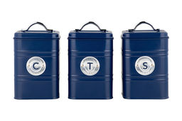Набор банок для сыпучих продуктов Grandham, синие, 1,45 л, 3 шт - Maxwell & Williams фото 2