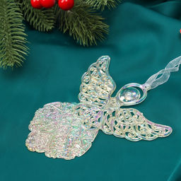 Цена за 2 шт. Ёлочная игрушка Зимнее волшебство. Ангелок перелив, 1210.5 см, прозрачный фото 2