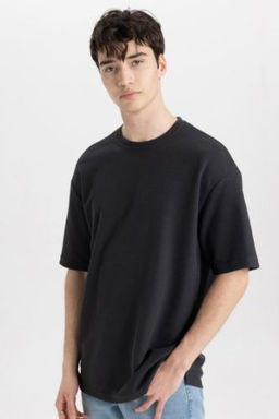 Comfort Regular Fit Rahat Kesim Bisiklet Yaka K?sa Kollu Ag?r Kumas Basic Duz Tisort