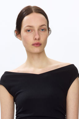 Vestido off-the-shoulder drapeado - H&m фото 5
