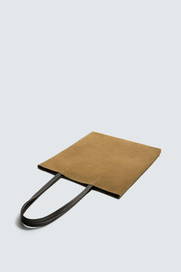 BOLSO SHOPPER PIEL / Marr?n Tabaco - Zara фото 5