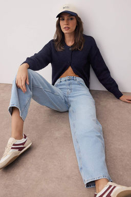 Ac?k Mavi Normal Bel Loose Baggy Jeans TWOAW26JE00053 - Trendyolmilla фото 2