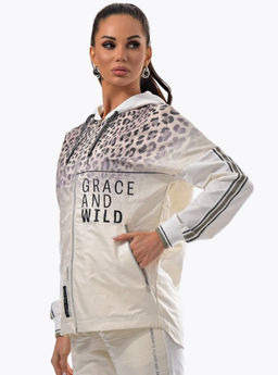 Толстовка из футера комбинированного с принтованной плащевой тканью - А+б коллекция фото 35