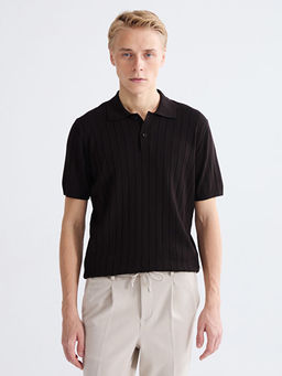 Polo Yaka K?sa Kollu Erkek Triko Kazak