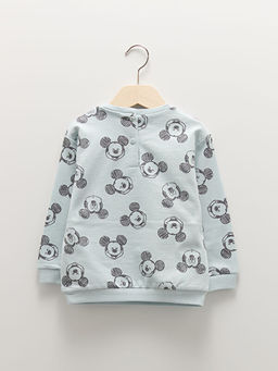 Bisiklet Yaka Uzun Kollu Mickey Mouse Bask?l? K?z Bebek Sweatshirt - Waikiki фото 3