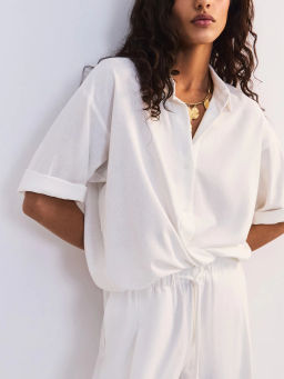 Льняная блуза свободного кроя ZR2605012001-2 / Zarina