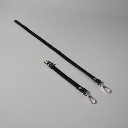 Ручка для сумки из натуральной кожи, регулируемая, с карабинами, 60 2 см 1,2 см, цвет чёрный/серебряный - Арт узор фото 4