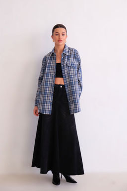 Martichelli Рубашка в клетку голубая на кнопках  фото 13