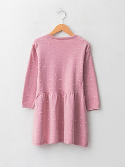 Bisiklet Yaka Puantiyeli Uzun Kollu K?z ?ocuk Triko Elbise - Waikiki фото 2