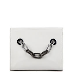 Y9028B white, женская кожаная сумка "Кросс-боди" Barcelo Biagi