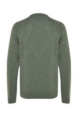 TRENDYOL MAN Gri Unisex Fit Yunlu Bisiklet Yaka Reglan Kol Dokulu Yun Kar?s?ml? Triko Kazak TMNAW22KZ0290 - Trendyolmilla фото 8