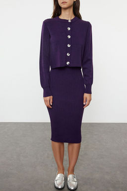 Mor 2li Midi Triko Basic H?rkal? Elbise TWOSS23EL00738