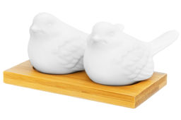 Набор д/специй 2 пр. 11*8*5,5 см "Птички" на дерев. подставке