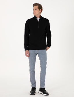 Siyah 3 _plik Regular Fit Fermuarl_ Dik Yaka Basic Sweatshirt - Pierre cardin фото 4