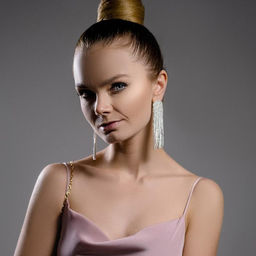 Серьги висячие со стразами Водопады полукруг, белые в серебре, 11 см