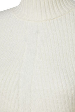 Ekru Crop Yumusak Dokulu Dik Yaka Triko Kazak TWOAW24KZ00320 - Trendyolmilla фото 7