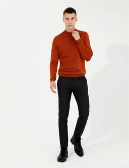 Siyah Slim Fit Kanvas Pantolon