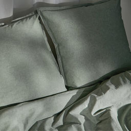 Наволочка SL Home «Деним», 70×70+2 см, оливковая, жатый хлопок
