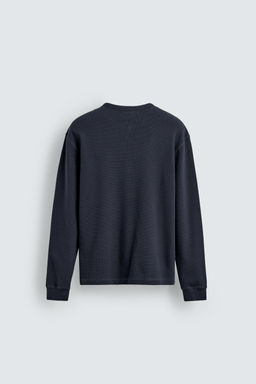 LIMITED EDITION WAFFLE-KNIT HENLEY T-SHIRT - Zara фото 8