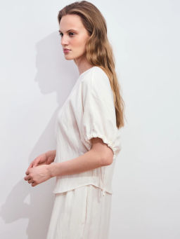 Блуза из лиоцелла с завязками на рукавах ZR2605022022-2 / Zarina