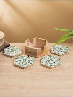 Подставка под горячее «Оливковая ветвь», набор 4 шт., 15×13×5 см, дерево манго