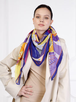 Платок жен. хл+шелк 110х110 BL22-0674-10 - Labbra фото 8