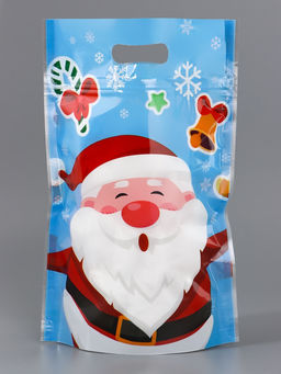 Цена за 50 шт. Пакет подарочный новогодний «Друзья дедушки Мороза», с zip-lock застежкой, МИКС, 15×22 см