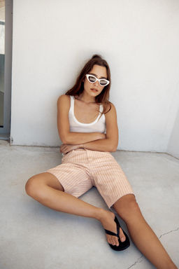 BERMUDA DENIM RELAXED TIRO MEDIO ZW COLLECTION / Rosa - Zara фото 4