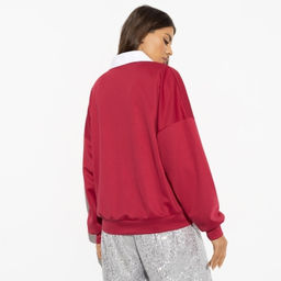 Свитшот свободного кроя с воротничком Модный сдвиг - Charutti фото 5