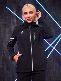 Женская мембранная куртка виндстоппер на флисе Azimuth Заря 124/23982_704 Черный  фото 16