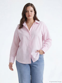 ?izgili Oversize Oxford Kad?n G?mlek