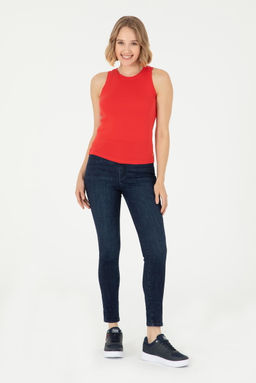 Женская красная базовая футболка Неожиданная скидка в корзине - U.s. polo assn фото 4