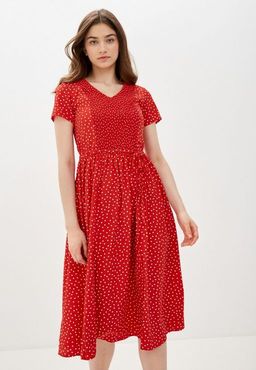 Платье-миди в мелкий горошек