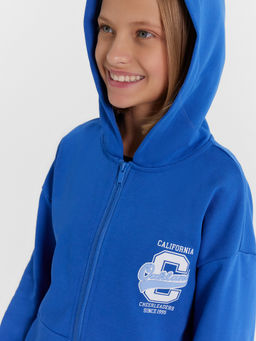 Комплект для девочек (жакет, брюки) синий с печатью - Mark formelle фото 5