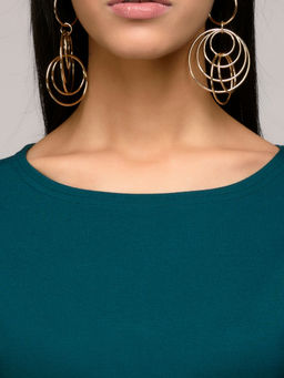 Платье изумрудное длины мини с поясом и рукавом летучая мышь - 1001dress фото 5