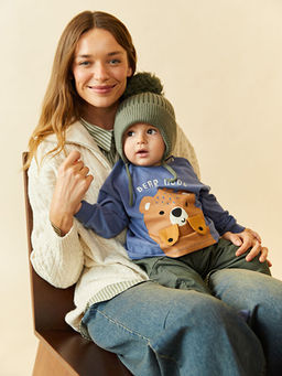 Bisiklet Yaka Bask?l? Erkek Bebek Ti??rt