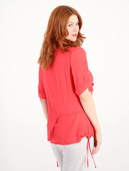 Рубашка женская летняя больших размеров темно-розовая - Almond фото 3