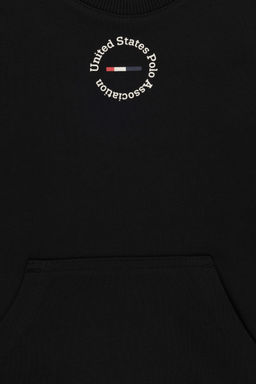Черный базовый свитшот с круглым вырезом для мальчиков - U.s. polo assn фото 6