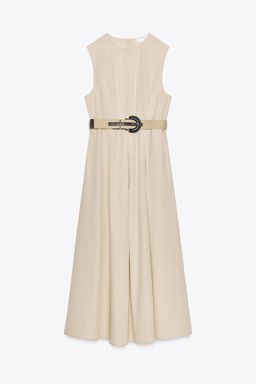 POPLIN MIDI DRESS WITH BELT - Zara фото 6