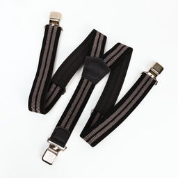 Подтяжки взрослые «Великан» для полных, ширина 3.8 см, чёрный/серый