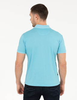 A__k Mavi Slim Fit %100 Pamuk Polo Yaka Merserize Ti__rt