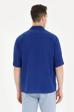 Мужская синяя базовая рубашка с длинным рукавом Неожиданная скидка в корзине - U.s. polo assn фото 5