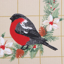 Набор полотенец Доляна Рождественские цветы 28х46 см - 2 шт, 100% хл, вафля 160 г/м2 фото 4