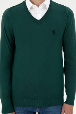 Мужской темно-зеленый базовый свитер Неожиданная скидка в корзине - U.s. polo assn фото 6