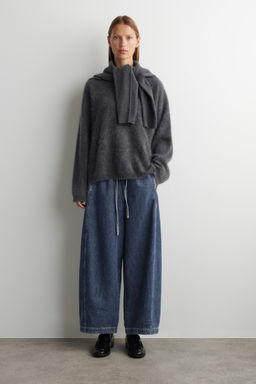 PANTAL?N VAQUERO BARREL LEG CON AJUSTE DE CORD?N - H&m фото 3